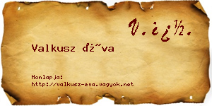 Valkusz Éva névjegykártya